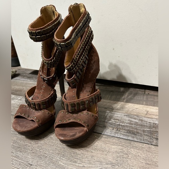 Nine West vintage America Collection gladiator ankle zip High Stiletto Heels - Picture 3 of 13